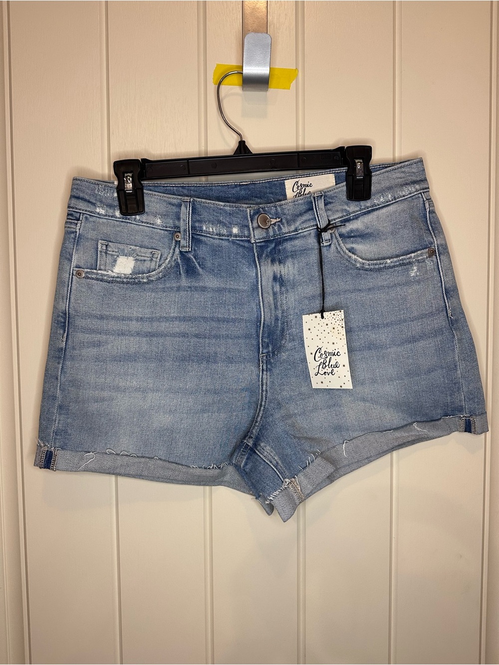 Cosmic Blue Light Wash Denim Shorts - Women's